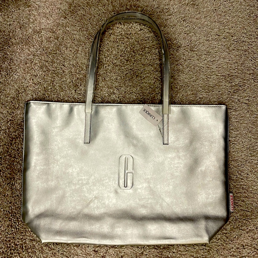Clinique Silver Tote